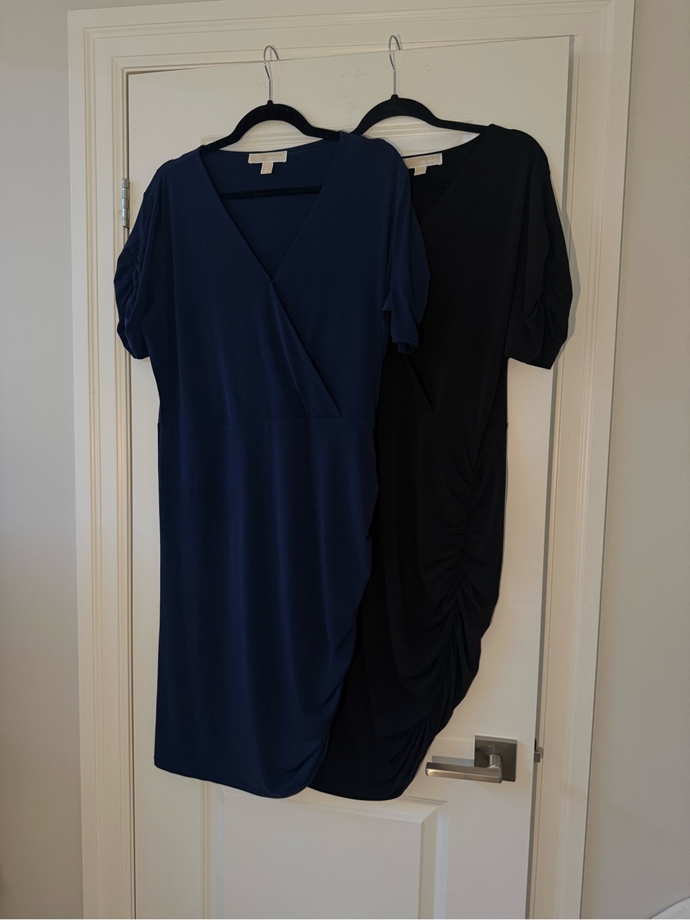 Michael Kors Navy and Black Wrap-Style Midi Dress Set